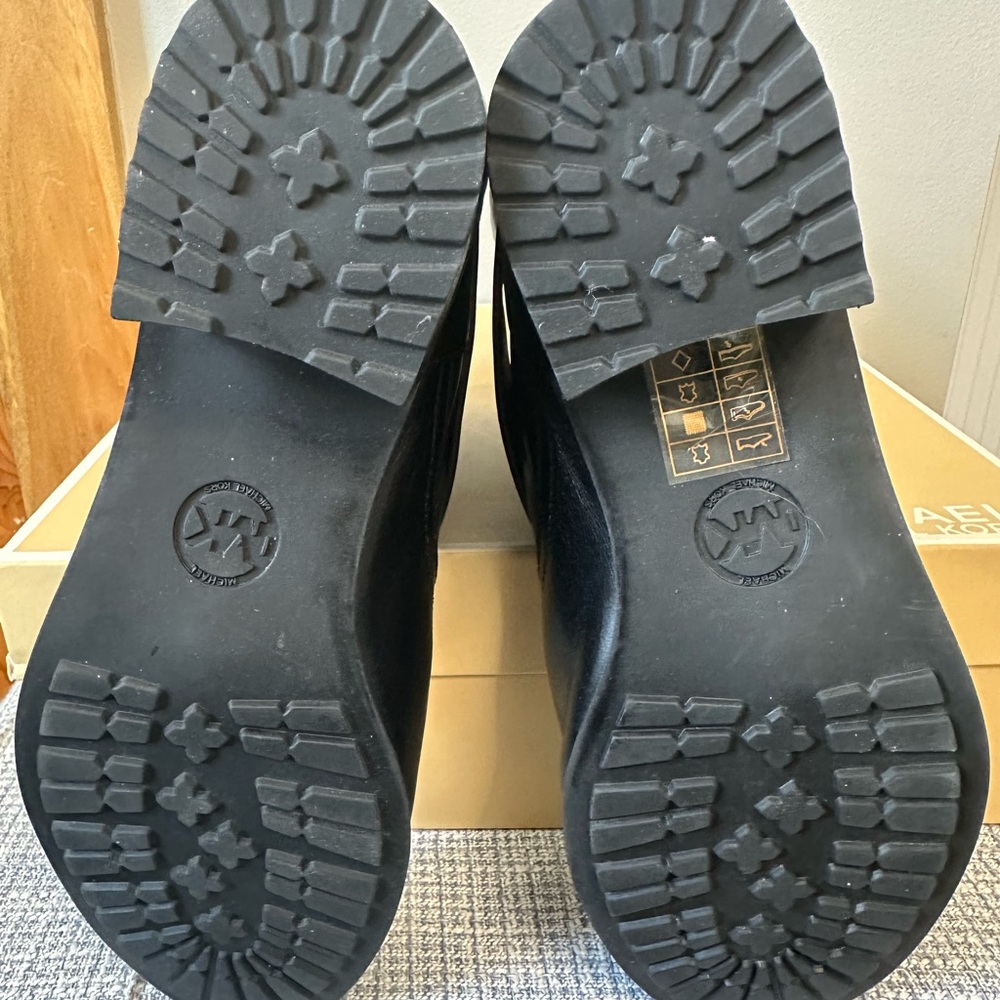 Michael Kors Black Leather Ankle Boots - Picture 8 of 10